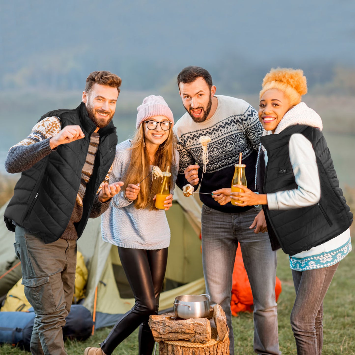 1Pc Heated Vest Electric USB Jacket Men Women Heating Coat Thermal Body Warmer Wear With 3 Temperature Levels